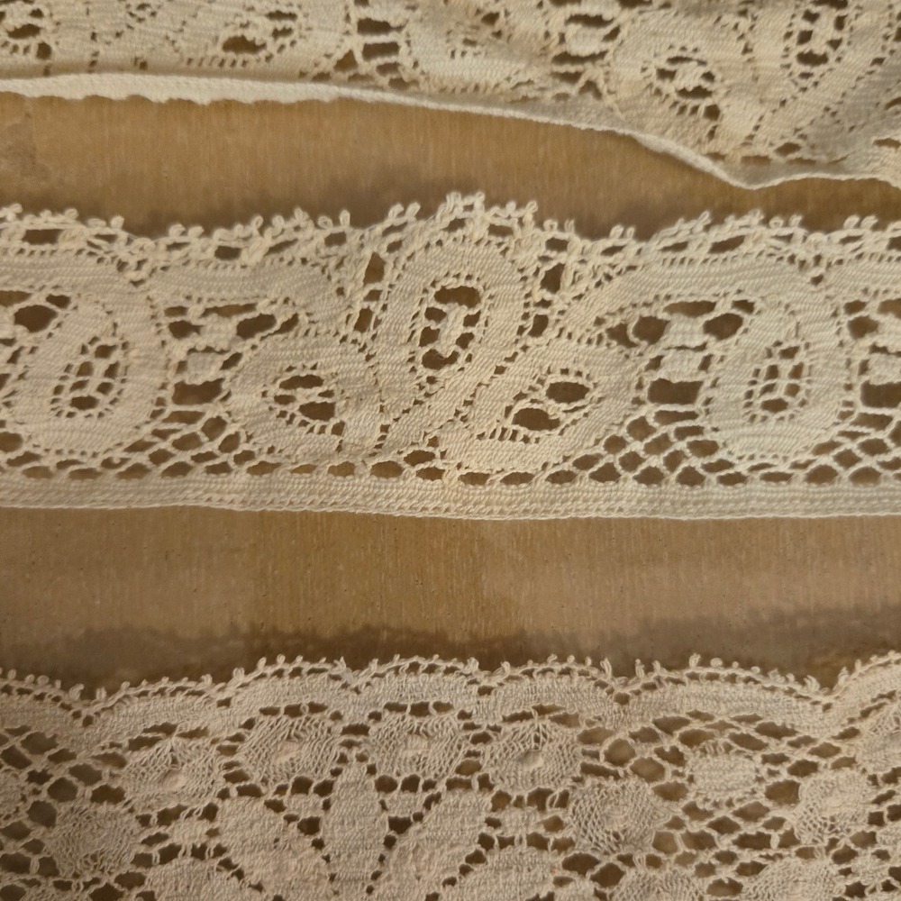 Vintage Lace Trim Lot 7 Rolls Crochet Eyelet Floral Cream Rose Sewing Crafting - Picture 12 of 15